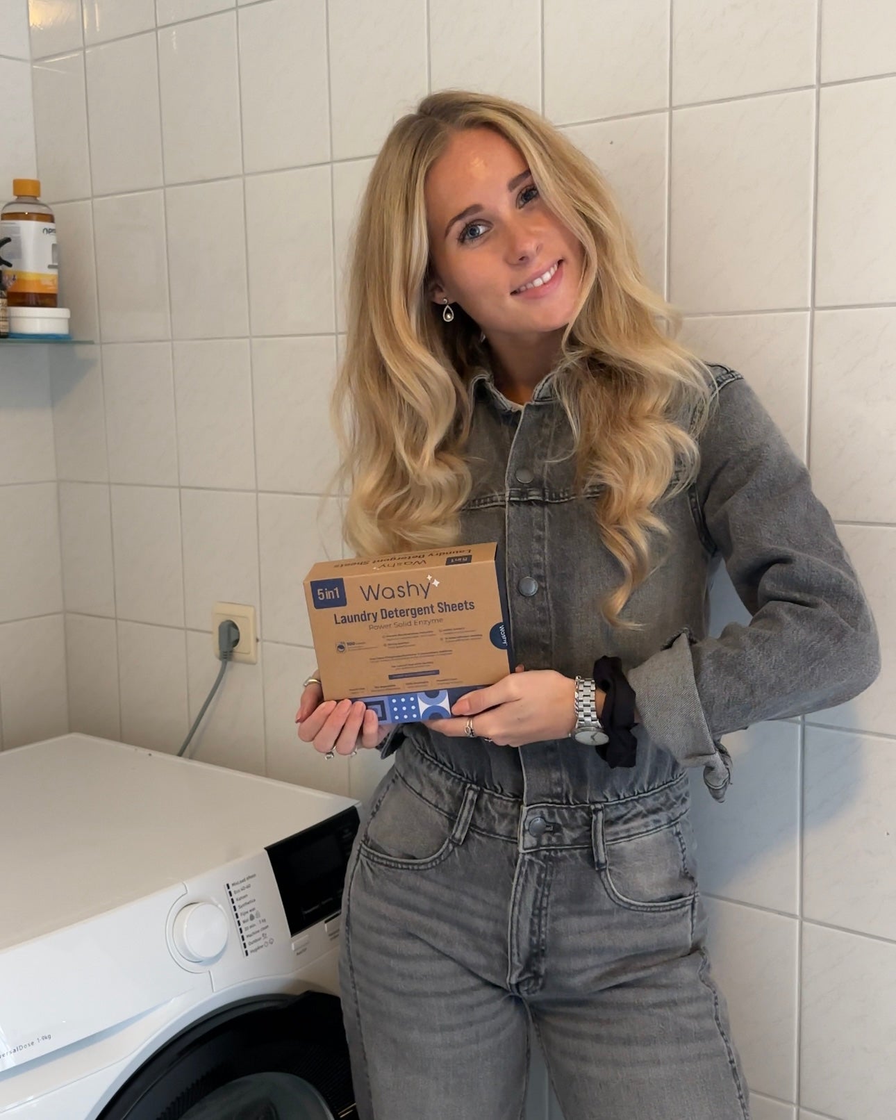Washy® strips Kersengeur- Wasmiddeldoekjes voor Witte, Gekleurde en Zwarte Was - (100 wasbeurten)