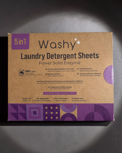 Washy® Milieuvriendelijke Wasstrips - Lavendel (100 Wasjes)