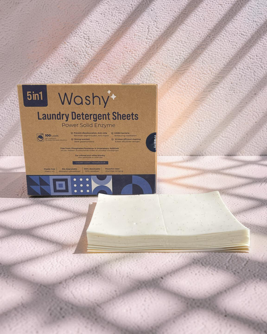 Washy® Milieuvriendelijke Wasstrips - Kersengeur (100 Wasjes)
